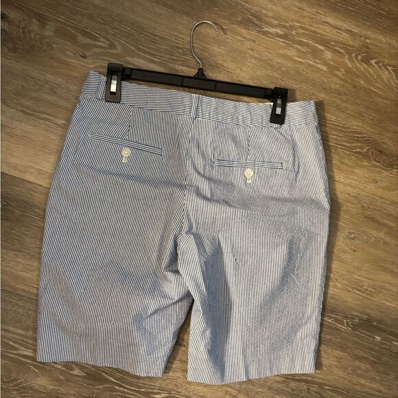 Banana Republic Blue & White Striped Bermuda shorts Sz 4 - Picture 3 of 5